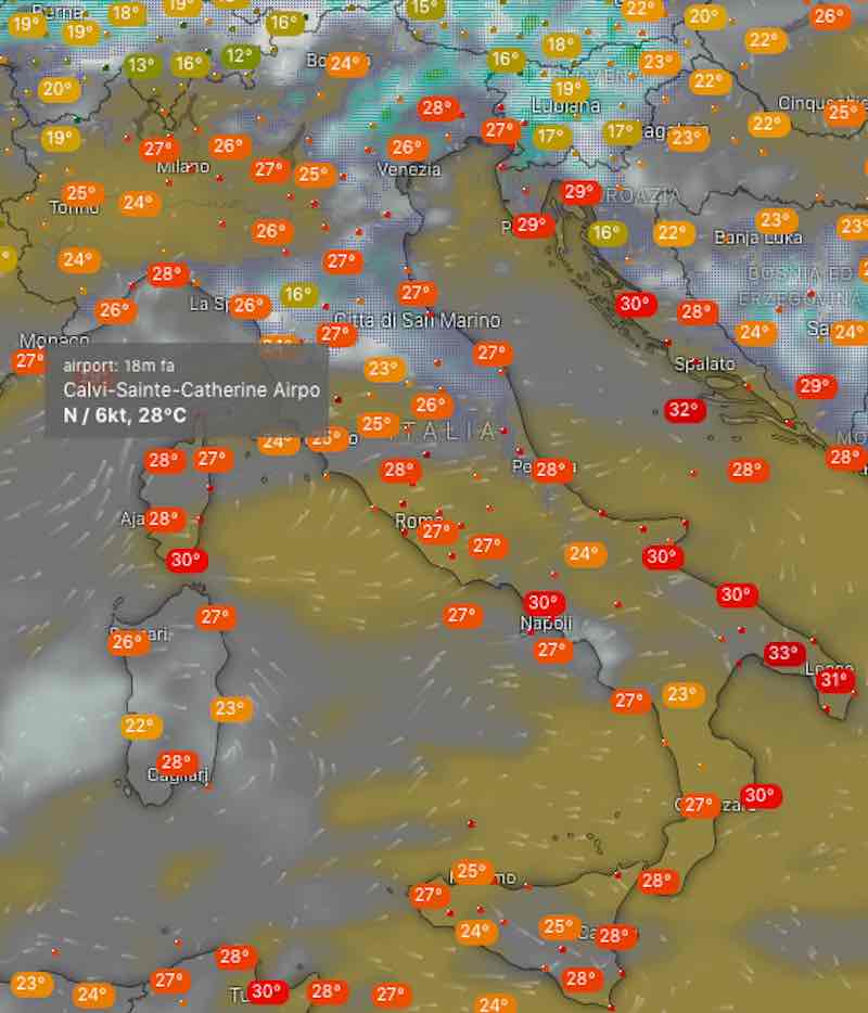 Meteo Italia domani temperature di lunedì 8 luglio 2019 - meteoweek.com