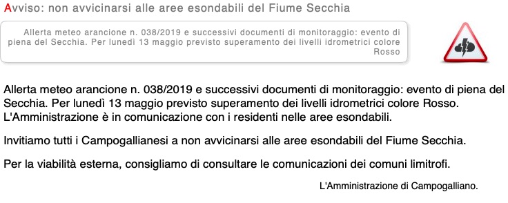 Allerta Meteo comune di Campogalliano - meteoweek.com