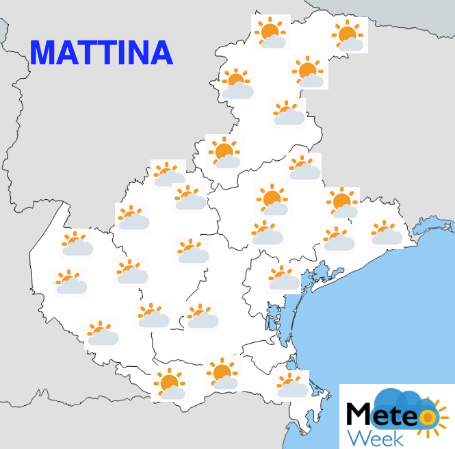 Meteo Veneto Previsioni del Tempo mercoledì 22 maggio 2019 mattina - meteoweek.com