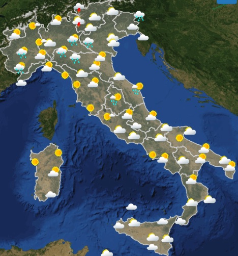 Meteo Italia Previsioni del tempo di mercoledì 22 maggio 2019 ore 06-12 - meteoweek.com