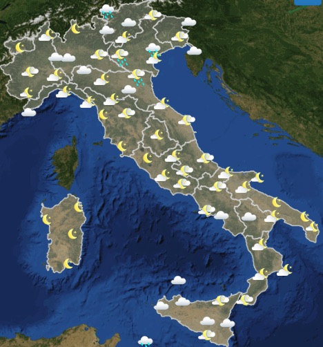 Meteo Italia Previsioni del tempo di mercoledì 22 maggio 2019 ore 18-24 - meteoweek.com