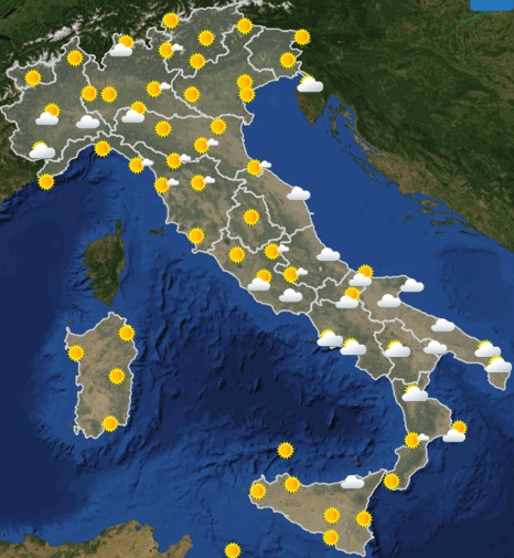 Meteo Italia Previsioni del tempo di oggi venerdì 31 maggio 2019 ore 06 - meteoweek.com