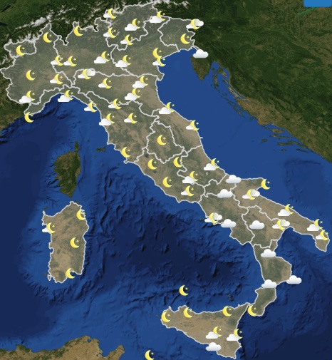 Meteo Italia Previsioni del tempo di oggi venerdì 31 maggio 2019 ore 24 - meteoweek.com
