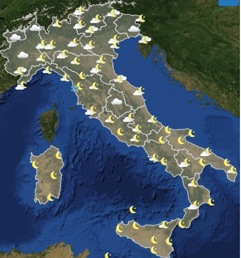 Meteo Italia Previsioni del tempo giovedì 23 maggio 2019 ora 18 - 24 - meteoweek.com