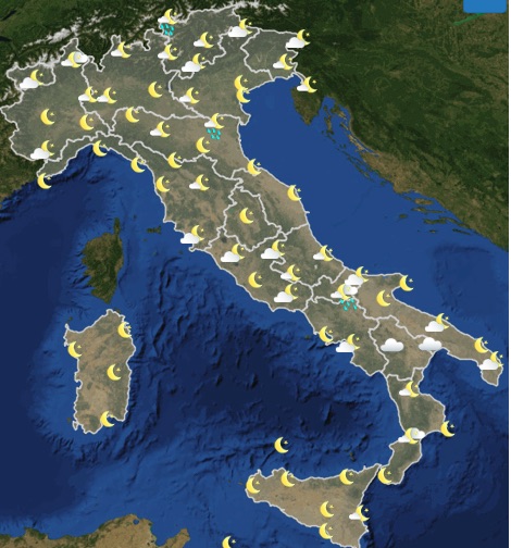 Meteo Italia Previsioni del tempo giovedì 23 maggio 2019 ore 12-18 - meteoweek.com