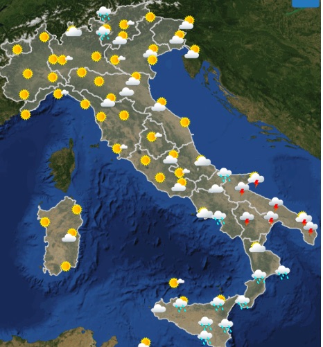 Meteo Italia domani giovedì 16 maggio 2019 ore 06-12 - meteoweek.com