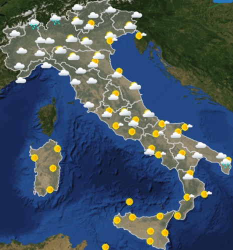 Meteo Italia domani venerdì 17 maggio 2019 ore 00-06 - meteoweek.com