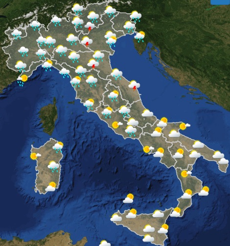 Meteo Italia domenica 19 maggio 2019 ore 06-12 - meteoweek.com
