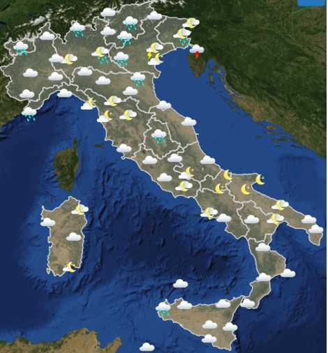 Meteo Italia domenica 19 maggio 2019 ore 18-24 - meteoweek.com