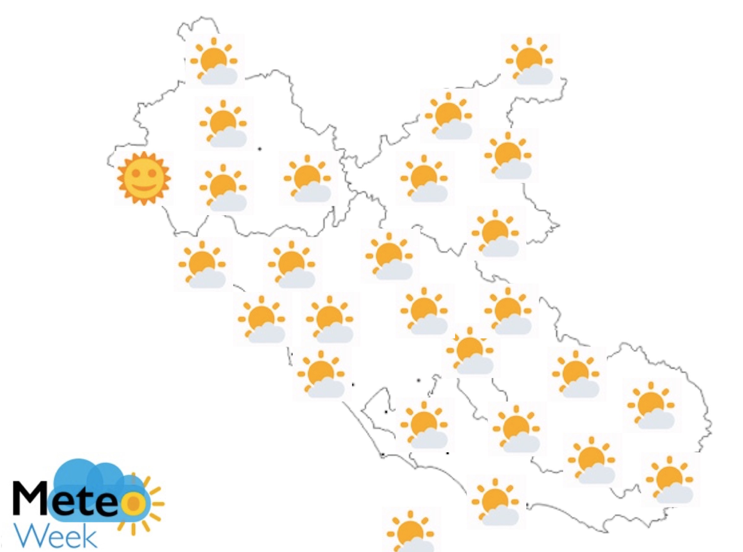 Meteo Regione Lazio mercoledì 22 maggio - meteoweek.com