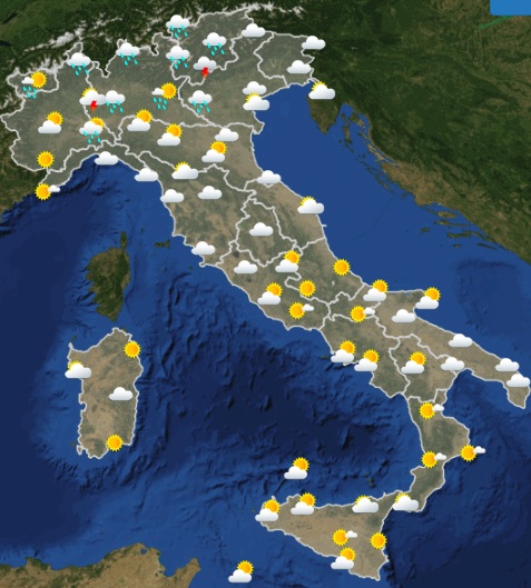 Previsioni meteo per il 12 maggio 2019