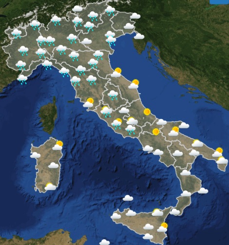 Meteo sabato 18 maggio 2019 ora 00 - 06 - meteoweek.com