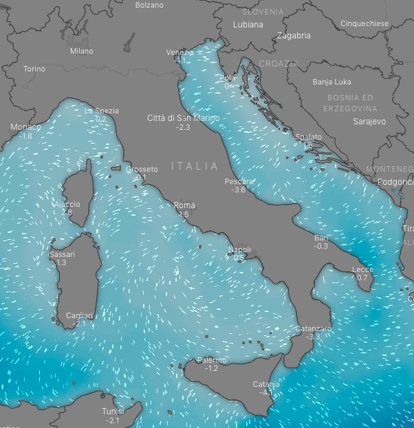 Meteo Italia mari di domani lunedì 1 luglio 2019 - meteoweek.com