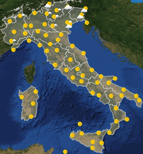 Meteo Italia previsioni del tempo di domani lunedì 1 luglio 2019 ore 6 - meteoweek.com