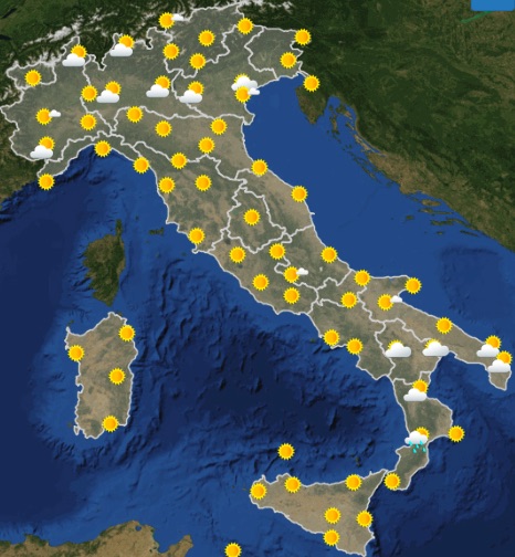 Meteo Italia previsioni del tempo di oggi martedì 25 giugno 2019 ore 12 - meteoweek.com