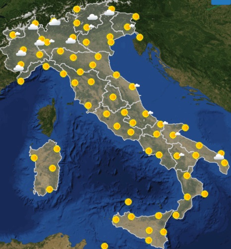 Meteo Italia previsioni del tempo di oggi martedì 25 giugno 2019 ore 6 - meteoweek.com
