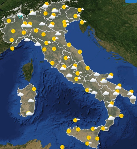Meteo Italia previsioni del tempo di oggi sabato 8 giugno 2019 ore 00 - meteoweek.com