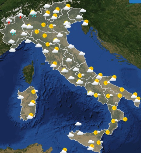 Meteo Italia previsioni del tempo domani martedì 11 giugno 2019 ore 00 - meteoweek.com
