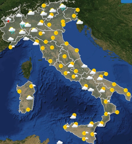 Meteo Italia previsioni del tempo domani martedì 11 giugno 2019 ore 06 - meteoweek.com