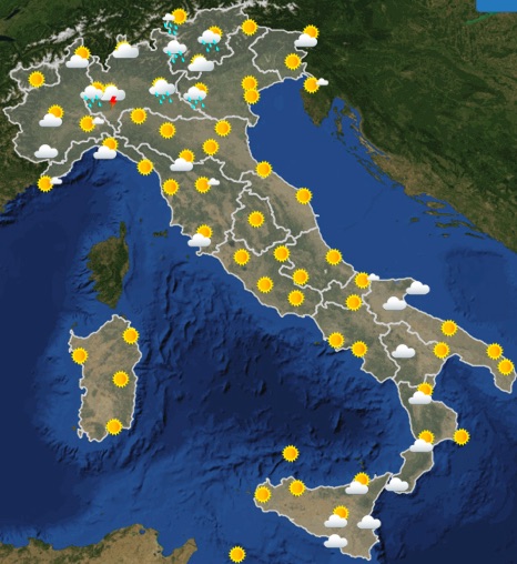 Meteo Italia previsioni del tempo domani mercoledì 12 giugno 2019 ore 12 - meteoweek.com