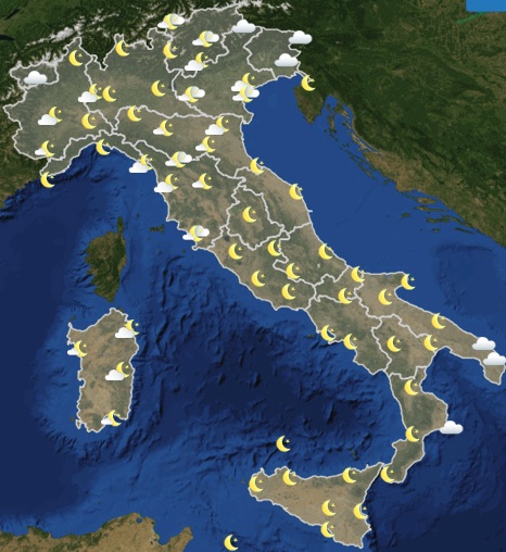 Meteo Italia previsioni del tempo domani mercoledì 12 giugno 2019 ore 24 - meteoweek.com