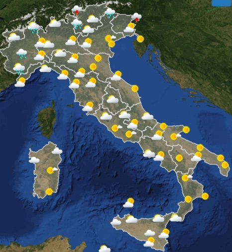 Meteo Italia previsioni del tempo domani venerdì 21 giugno 2019 ore 12 - meteoweek.com