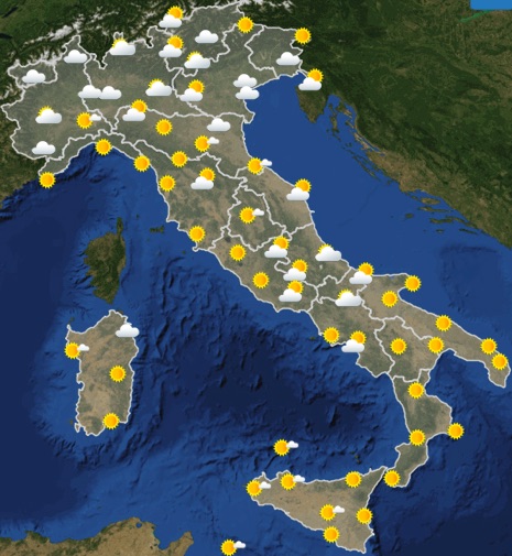 Meteo Italia previsioni del tempo oggi venerdì 7 giugno 2019 ora 00 - meteoweek.com
