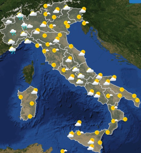 Meteo Italia previsioni del tempo domenica 9 giugno 2019 - meteoweek.com