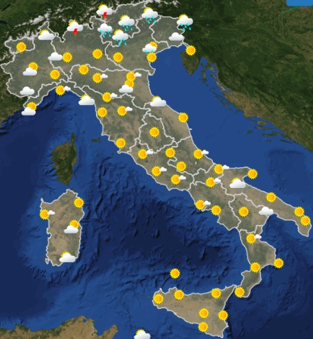 Meteo Italia previsioni del tempo oggi giovedì 20 giugno 2019 ore 12 - meteoweek.com