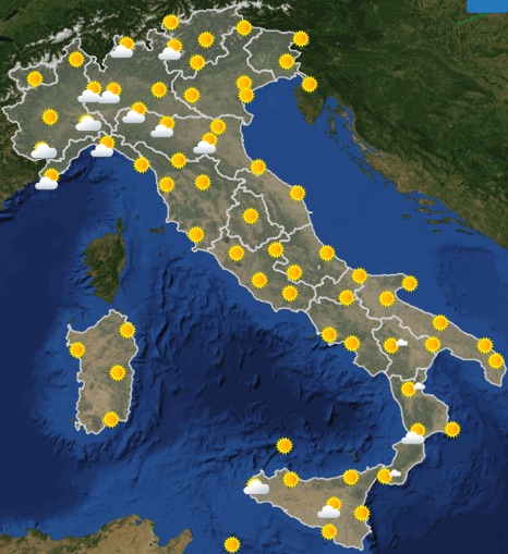 Meteo Italia previsioni del tempo oggi giovedì 27 giugno 2019 ore 12 - meteoweek.com