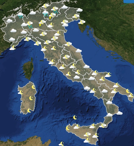 Meteo Italia previsioni del tempo oggi martedì 11 giugno 2019 ore 24 - meteoweek.com