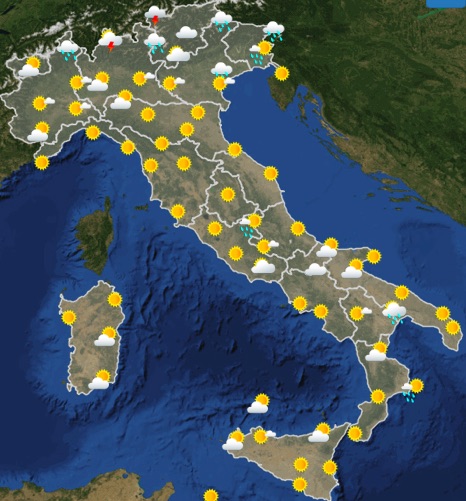 Meteo Italia previsioni del tempo oggi mercoledì 19 giugno 2019 ore 12 - meteoweek.com