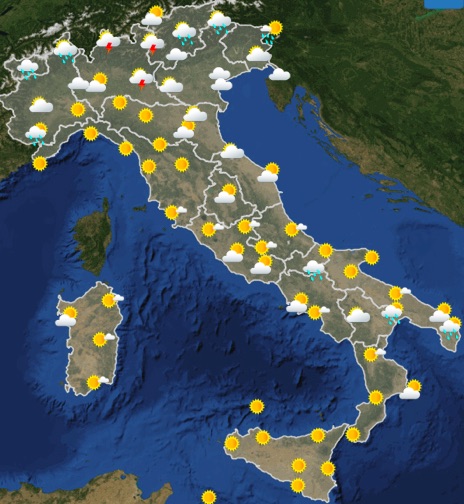 Meteo Italia previsioni del tempo oggi mercoledì 5 giugno 2019 ore 06 - meteoweek.com