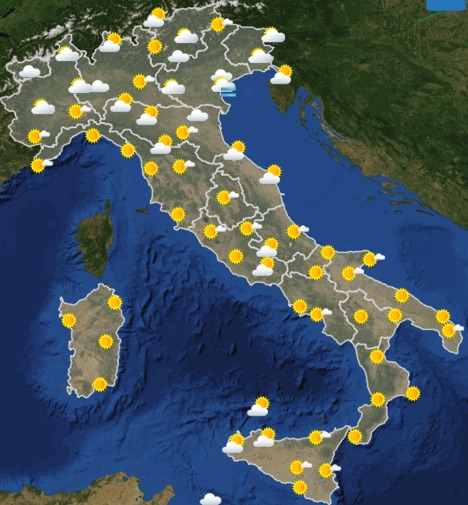 Meteo Italia previsioni del tempo venerdì 7 giugno 2019 ore 00 - meteoweek.com