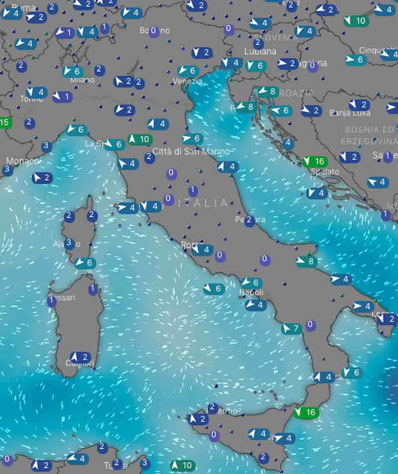 Meteo Italia Venti e Mari di domani giovedì 4 luglio 2019 - meteoweek.com