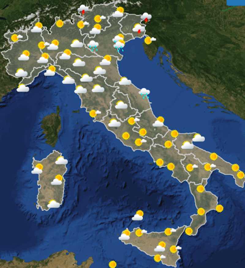 Meteo Italia domani previsioni del tempo di lunedì 8 luglio 2019