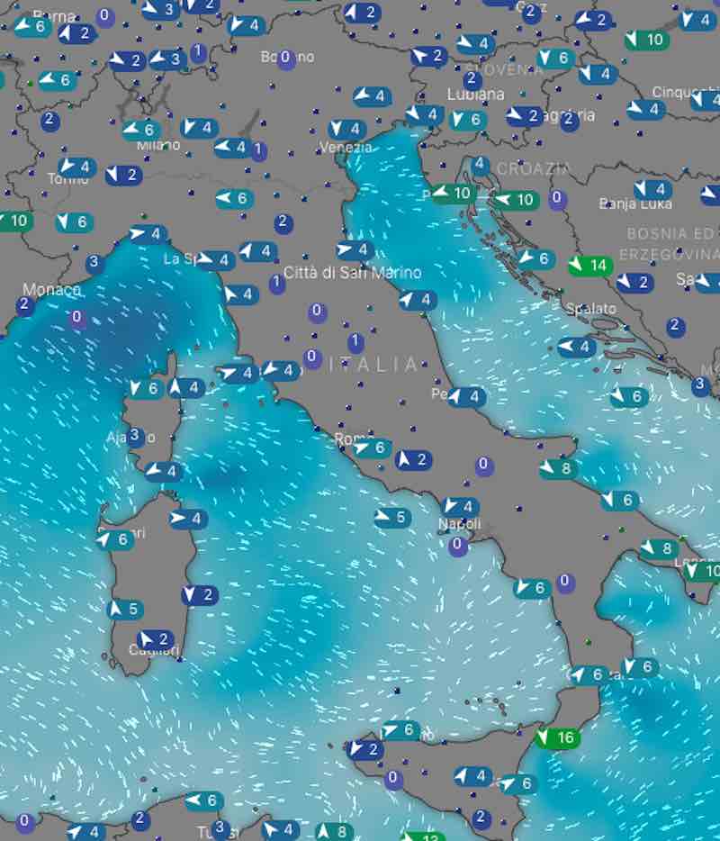 Meteo Italia oggi venti e mari domenica 7 luglio 2019 - meteoweek.com