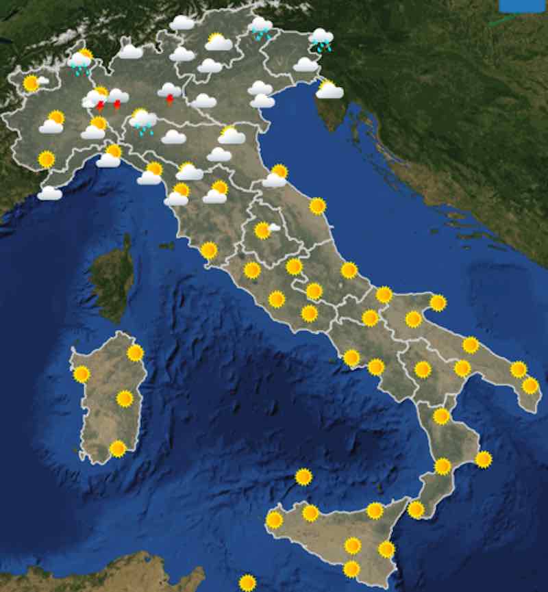 Meteo Italia previsioni del tempo di domani giovedì 4 luglio 2019 ore 6 - meteoweek.com
