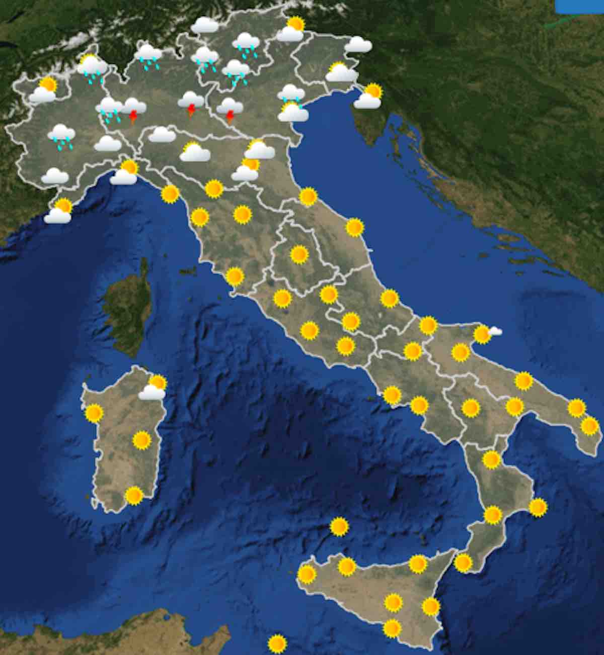 Meteo Italia previsioni del tempo di oggi mercoledì 3 giugno 2019 ore 6 - meteoweek.com