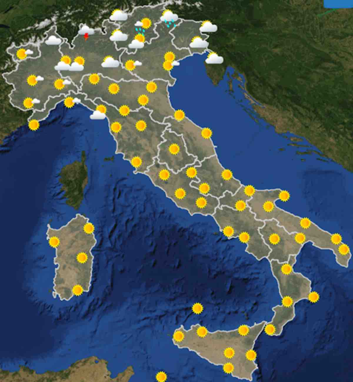 Meteo Italia previsioni del tempo domani martedì 2 luglio 2019 ore 6 - meteoweek.com