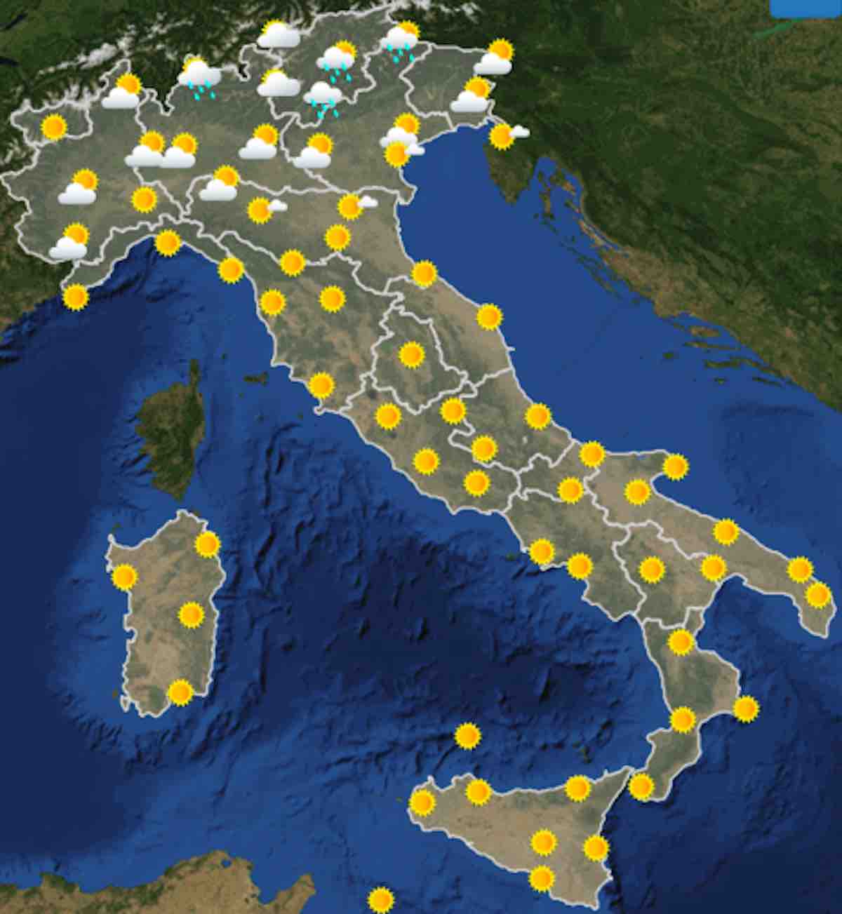 Meteo Italia previsioni del tempo oggi martedì 2 luglio 2019 ore 6 - meteoweek.com