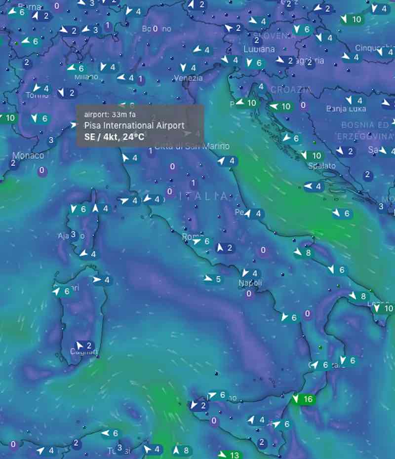 Meteo Italia venti e mari di domani venerdì 5 luglio 2019 - meteoweek.com