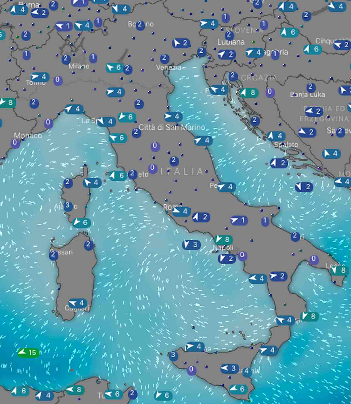 Meteo Italia venti e mari oggi lunedì 1 luglio 2019 - meteoweek.com