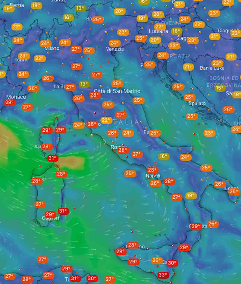 Meteo Weekend - temperatura per Sabato e Domenica - meteoweek.com