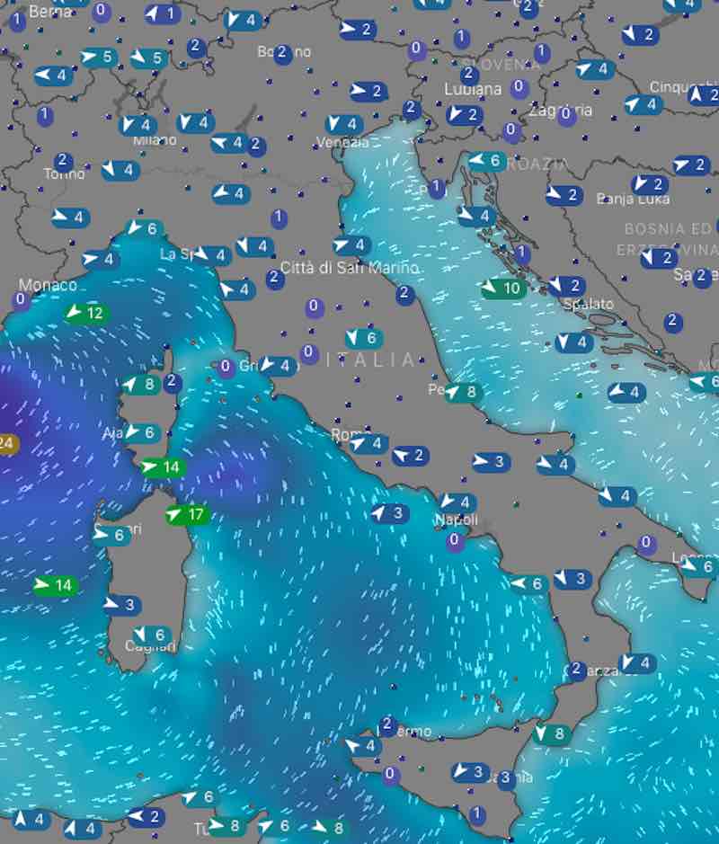Meteo domani mari e venti di sabato 13 luglio in Italia - meteoweek.com