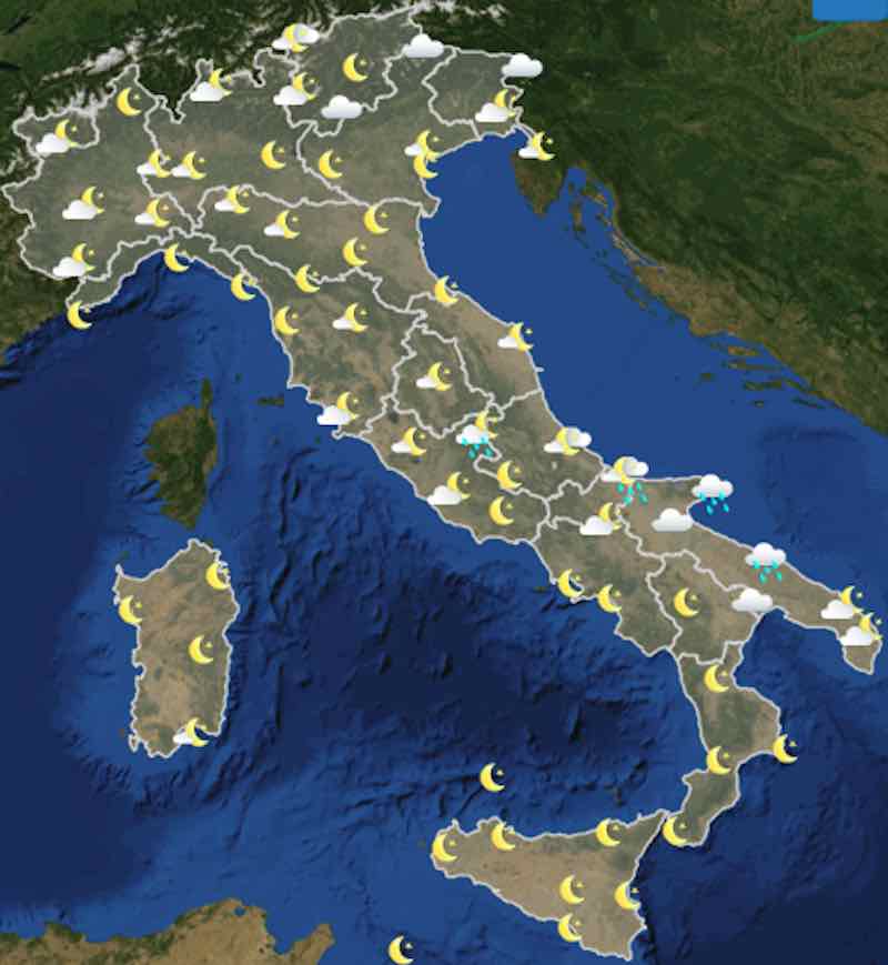 Meteo domani previsioni del tempo venerdì 12 luglio in Italia ore 18 - meteoweek.com