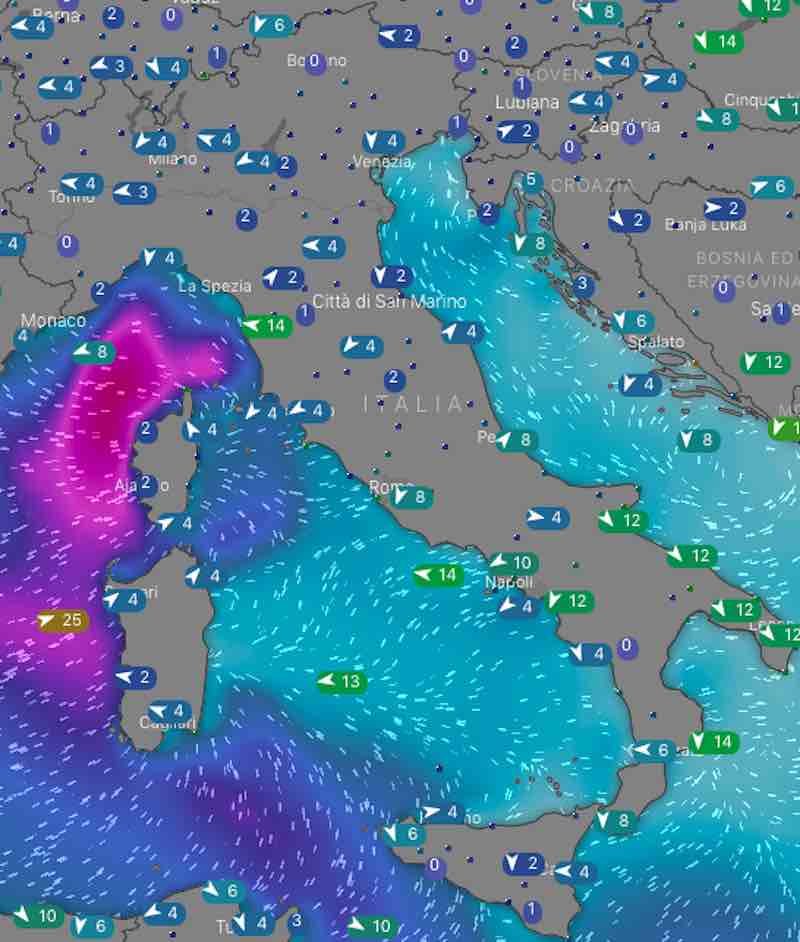 Meteo oggi venti e mari di lunedì 15 luglio 2019 in Italia pomeriggio - meteoweek.com
