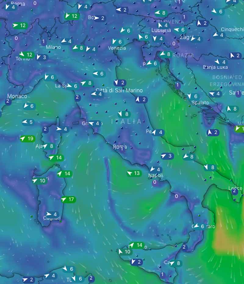 Meteo domani venti e mari giovedì 11 luglio - meteoweek.com