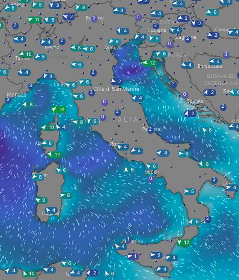 Meteo domani venti e mari mercoledì 10 luglio - meteoweek.com