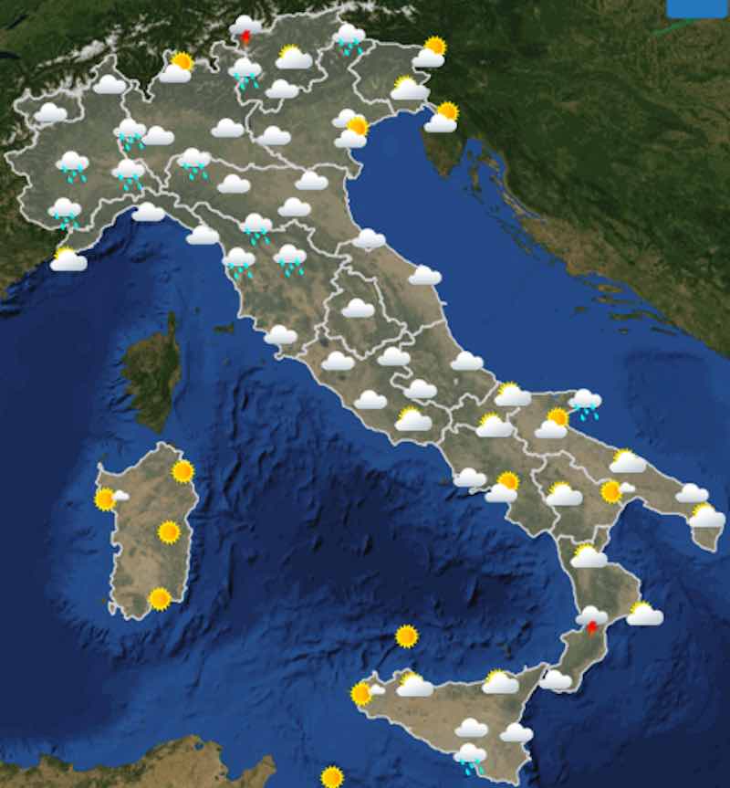 Meteo oggi lunedi 15 luglio 2019 ore 12 - meteoweek.com